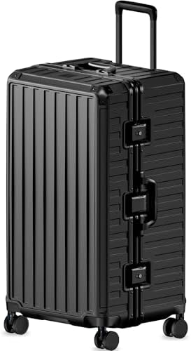 Luggage Sets with Spinner Wheels  8010S Aluminum Frame Zipperless Polycarbonate Hard Shell Suitcase Sets  ZX Core  Charcoal Metallic  2 Piece  20/28  