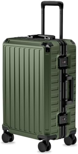 Luggage Sets with Spinner Wheels  8010S Aluminum Frame Zipperless Polycarbonate Hard Shell Suitcase Sets  ZX Core  Charcoal Metallic  2 Piece  20/28  