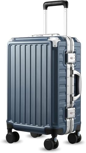 Luggage Sets with Spinner Wheels  8010S Aluminum Frame Zipperless Polycarbonate Hard Shell Suitcase Sets  ZX Core  Charcoal Metallic  2 Piece  20/28  