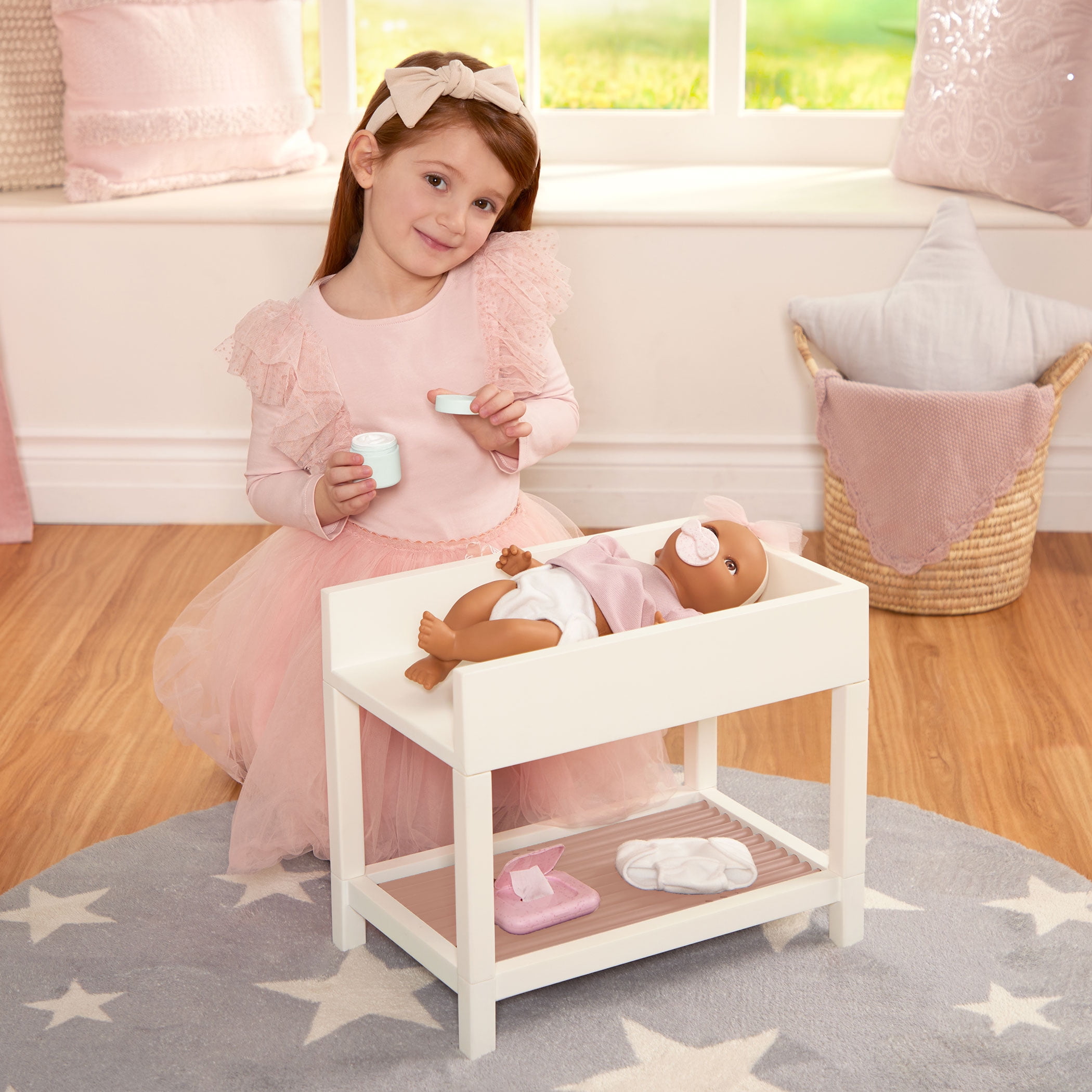 LullaBaby Doll Changing Table Playset & Accessories  New 11 Pieces