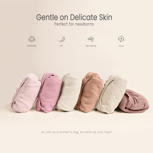 Lulu Moon Muslin Crib Sheets   Fitted Crib Mattress Sheets for Boys and Girl   28x 52  2 Pack