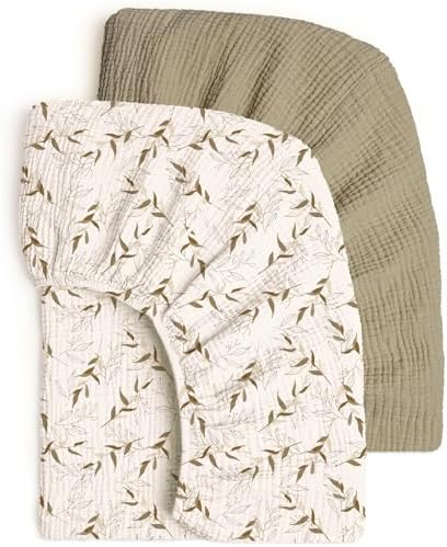 Lulu Moon Muslin Crib Sheets   Fitted Crib Mattress Sheets for Boys and Girl   28x 52  2 Pack