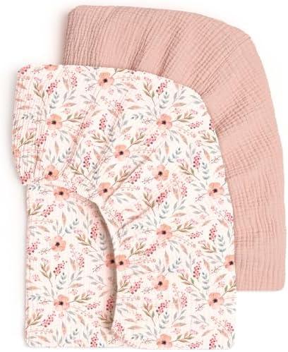 Lulu Moon Muslin Crib Sheets   Fitted Crib Mattress Sheets for Boys and Girl   28x 52  2 Pack