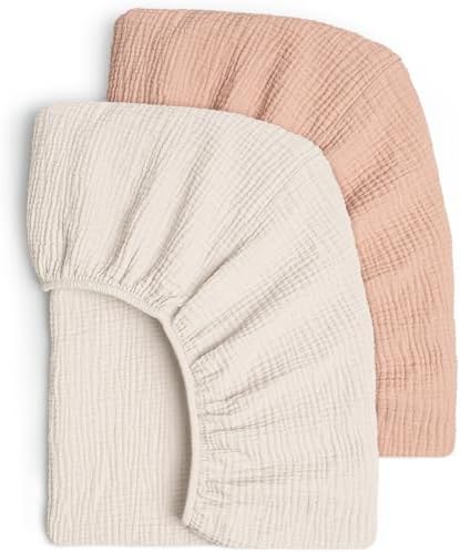 Lulu Moon Muslin Crib Sheets   Fitted Crib Mattress Sheets for Boys and Girl   28x 52  2 Pack