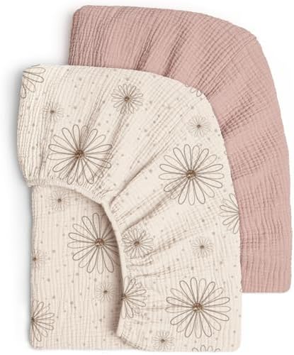 Lulu Moon Muslin Crib Sheets   Fitted Crib Mattress Sheets for Boys and Girl   28x 52  2 Pack
