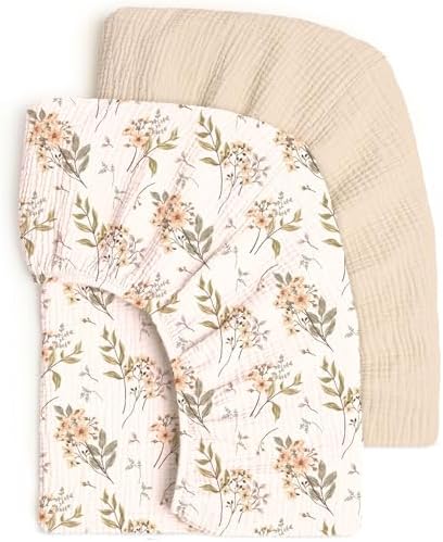 Lulu Moon Muslin Crib Sheets   Fitted Crib Mattress Sheets for Boys and Girl   28x 52  2 Pack