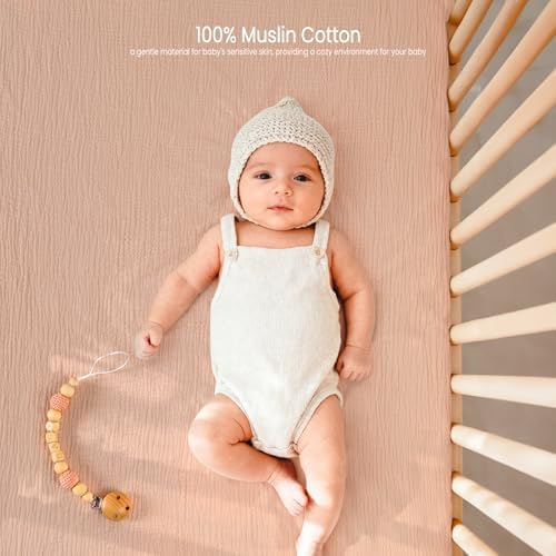 Lulu Moon Muslin Crib Sheets   Fitted Crib Mattress Sheets for Boys and Girl   28x 52  2 Pack