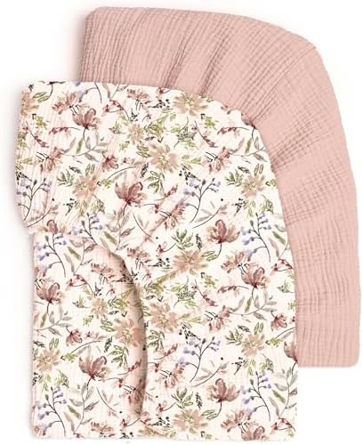 Lulu Moon Muslin Crib Sheets   Fitted Crib Mattress Sheets for Boys and Girl   28x 52  2 Pack