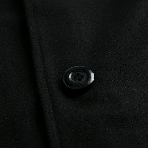 Lus Chic Mens Slim Fit Pea Coat Thick Overcoats Warm Trench Coats Single Breasted Outerwear Casual Business Dress Coat