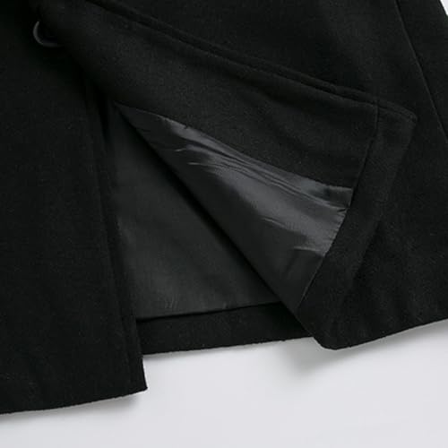 Lus Chic Mens Slim Fit Pea Coat Thick Overcoats Warm Trench Coats Single Breasted Outerwear Casual Business Dress Coat