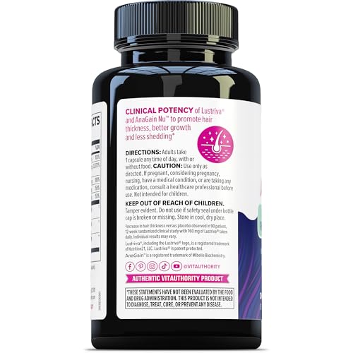 Lustriva Hair Growth Supplement for Women   Lustriva & DHT Blocker Vitamins for Thicker Fuller Locks Biotin Saw Palmetto Zinc & Copper   Reduce Shedding & Support Hair Loss for Men & Women 30 Capsules