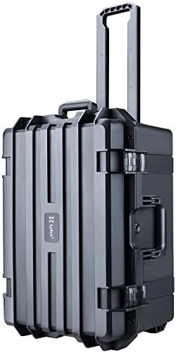 Lykus HC 5120 Waterproof Hard Case with Wheels and Customizable Foam  Interior Size 20 3x11 3x7 3 inch  Suitable for camera  lens  drone  mic  flashlight  projector  electronics  tools  and more
