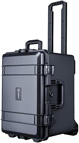 Lykus HC 5120 Waterproof Hard Case with Wheels and Customizable Foam  Interior Size 20 3x11 3x7 3 inch  Suitable for camera  lens  drone  mic  flashlight  projector  electronics  tools  and more