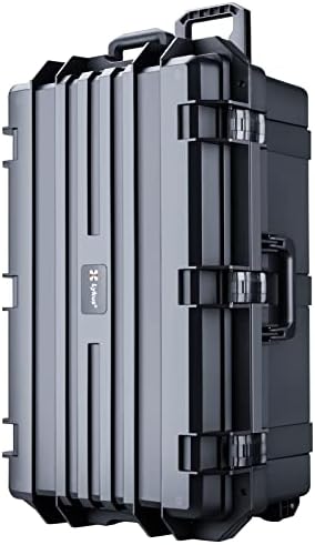 Lykus HC 5120 Waterproof Hard Case with Wheels and Customizable Foam  Interior Size 20 3x11 3x7 3 inch  Suitable for camera  lens  drone  mic  flashlight  projector  electronics  tools  and more