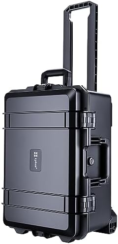 Lykus HC 5120 Waterproof Hard Case with Wheels and Customizable Foam  Interior Size 20 3x11 3x7 3 inch  Suitable for camera  lens  drone  mic  flashlight  projector  electronics  tools  and more