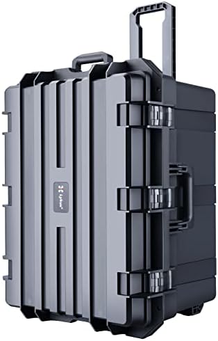 Lykus HC 5120 Waterproof Hard Case with Wheels and Customizable Foam  Interior Size 20 3x11 3x7 3 inch  Suitable for camera  lens  drone  mic  flashlight  projector  electronics  tools  and more