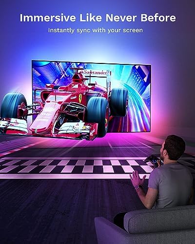 Lytmi TV LED Backlight with HDMI 2 0 Sync Stick Immersive RGBIC Backlight for 25 55 inch TVs Plug and Play Cuttable TV Light Strips Sync TV Lights for Games Music Movies LDD31