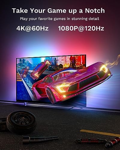 Lytmi TV LED Backlight with HDMI 2 0 Sync Stick Immersive RGBIC Backlight for 25 55 inch TVs Plug and Play Cuttable TV Light Strips Sync TV Lights for Games Music Movies LDD31