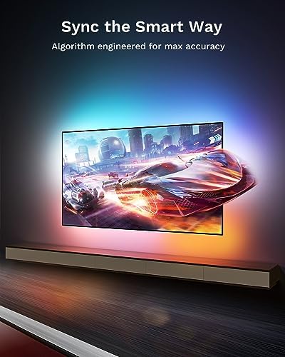 Lytmi TV LED Backlight with HDMI 2 0 Sync Stick Immersive RGBIC Backlight for 25 55 inch TVs Plug and Play Cuttable TV Light Strips Sync TV Lights for Games Music Movies LDD31