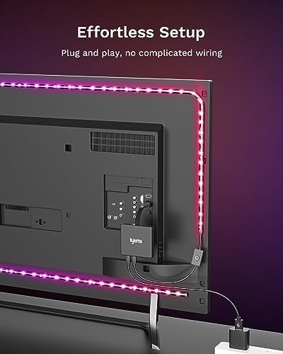 Lytmi TV LED Backlight with HDMI 2 0 Sync Stick Immersive RGBIC Backlight for 25 55 inch TVs Plug and Play Cuttable TV Light Strips Sync TV Lights for Games Music Movies LDD31