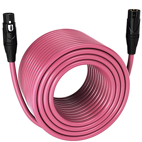 LyxPro 10 Feet XLR Microphone Cable Balanced Male to Female 3 Pin Mic Cord for Powered Speakers Audio Interface Professional Pro Audio Performance and Recording Devices   Pink