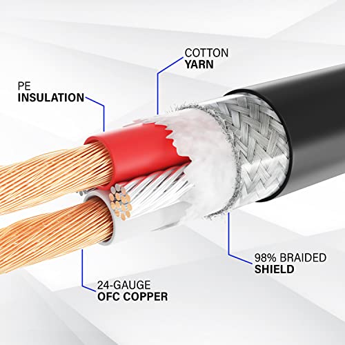 LyxPro 10 Feet XLR Microphone Cable Balanced Male to Female 3 Pin Mic Cord for Powered Speakers Audio Interface Professional Pro Audio Performance and Recording Devices   Pink