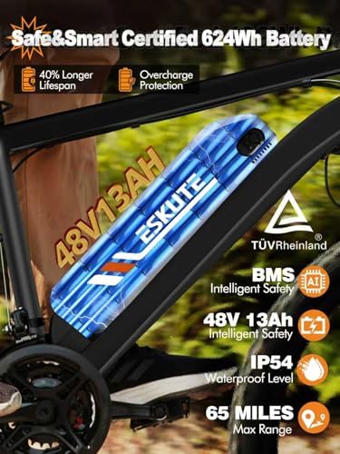 M200 Electric Bike for Adults   21 Speed Gear 27 5 Mountain E Bike  1200W Peak Brushless Motor 28MPH  48V 10 4Ah&13Ah Removable Battery  Up to 55 65 Miles Range  Step Over Commuter E MTB  NFC Unlock