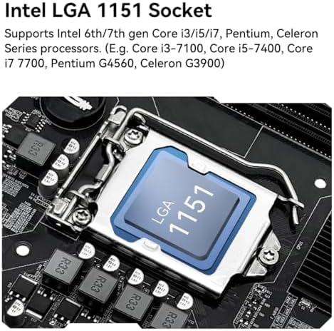 MACHINIST H110 LGA 1151 Motherboard for Intel Core 6th 7th i3/i5/i7  Pentium  Celeron Series CPUs  DDR4  NVME/SATA M 2  PCIe 2 0  SATA 6Gb/s 