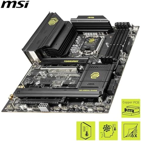 MAG B860 Tomahawk WiFi Motherboard  ATX   Supports Intel Core Ultra Processors  Series 2   LGA 1851   DDR5 Memory Boost 9200  MT/s OC  1 x PCIe 5 0 x16  1 x M 2 Gen5  5G LAN  Wi Fi 7