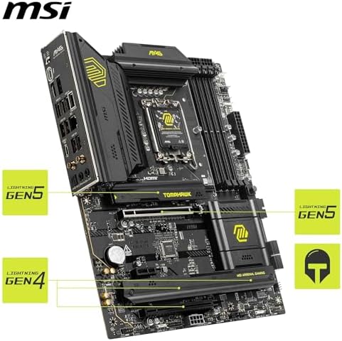 MAG B860 Tomahawk WiFi Motherboard  ATX   Supports Intel Core Ultra Processors  Series 2   LGA 1851   DDR5 Memory Boost 9200  MT/s OC  1 x PCIe 5 0 x16  1 x M 2 Gen5  5G LAN  Wi Fi 7