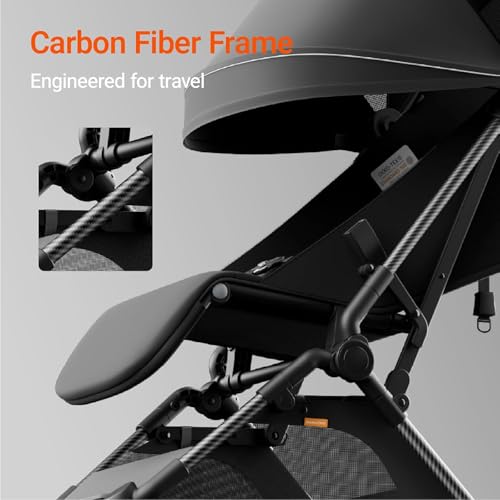 MAMAZING Ultra Air Lightweight Baby Travel Stroller with Carbon Fiber Frame  Compact & Airplane Friendly  One Handed Fold  11 6 lbs  Perfect for Toddlers  Jet