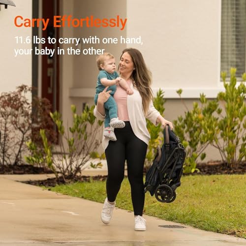 MAMAZING Ultra Air Lightweight Baby Travel Stroller with Carbon Fiber Frame  Compact & Airplane Friendly  One Handed Fold  11 6 lbs  Perfect for Toddlers  Jet