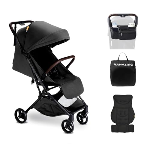 MAMAZING Ultra Air Lightweight Baby Travel Stroller with Carbon Fiber Frame  Compact & Airplane Friendly  One Handed Fold  11 6 lbs  Perfect for Toddlers  Jet