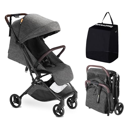 MAMAZING Ultra Air Lightweight Baby Travel Stroller with Carbon Fiber Frame  Compact & Airplane Friendly  One Handed Fold  11 6 lbs  Perfect for Toddlers  Jet