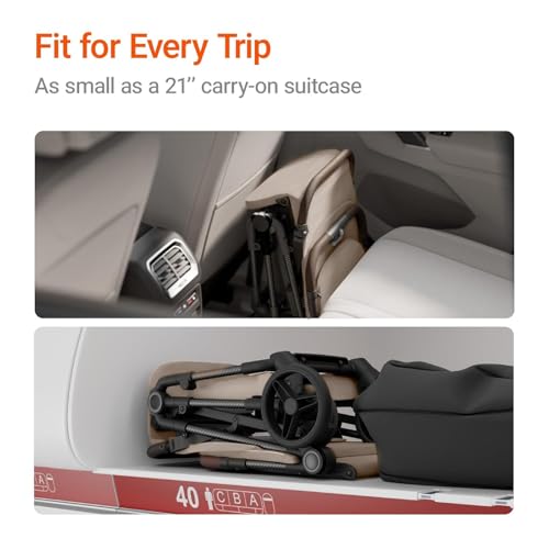 MAMAZING Ultra Air Lightweight Baby Travel Stroller with Carbon Fiber Frame  Compact & Airplane Friendly  One Handed Fold  11 6 lbs  Perfect for Toddlers  Simply Taupe
