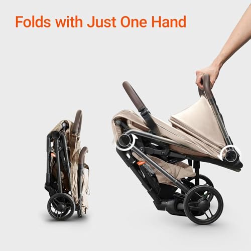 MAMAZING Ultra Air Lightweight Baby Travel Stroller with Carbon Fiber Frame  Compact & Airplane Friendly  One Handed Fold  11 6 lbs  Perfect for Toddlers  Simply Taupe