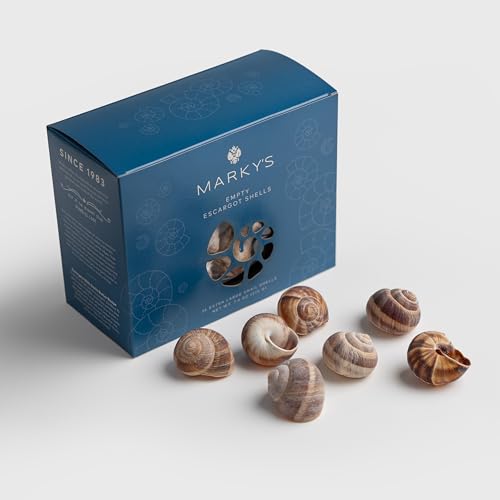 MARKYS Escargot Snails Empty Shells   36 pcs   Extra Large Escargot Shells   Premium Quality   Imported from France