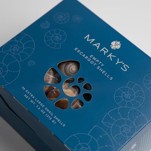 MARKYS Escargot Snails Empty Shells   36 pcs   Extra Large Escargot Shells   Premium Quality   Imported from France