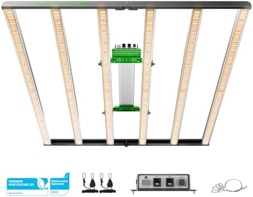 MARS HYDRO FC4800 Samsung LM301H EVO Bar LED Grow Light 4x4  1296 Diodes  with Smart Controller  480W Full Spectrum Foldable Dimmable Daisy Chain Commercial Growing Lights for Indoor Plants