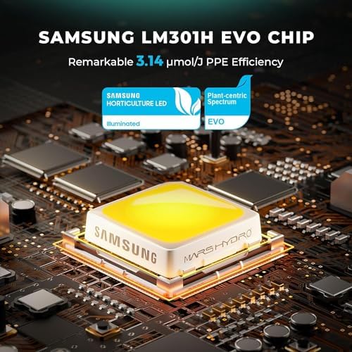 MARS HYDRO FC4800 Samsung LM301H EVO Bar LED Grow Light 4x4  1296 Diodes  with Smart Controller  480W Full Spectrum Foldable Dimmable Daisy Chain Commercial Growing Lights for Indoor Plants