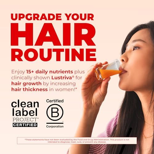 MARYRUTHS Liquid Multivitamin Hair Growth   Clinically Tested for Thicker Hair & Facial Wrinkles in Women   Biotin 10000mcg   Lustriva Hair Growth Supplement   Skin Care   Age 18    30 Fl Oz