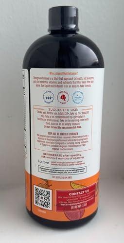 MARYRUTHS Liquid Multivitamin Hair Growth   Clinically Tested for Thicker Hair & Facial Wrinkles in Women   Biotin 10000mcg   Lustriva Hair Growth Supplement   Skin Care   Age 18    30 Fl Oz