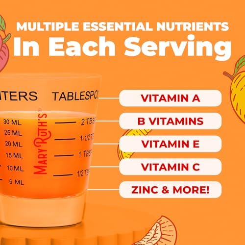 MARYRUTHS Liquid Multivitamin Hair Growth   Clinically Tested for Thicker Hair & Facial Wrinkles in Women   Biotin 10000mcg   Lustriva Hair Growth Supplement   Skin Care   Age 18    30 Fl Oz