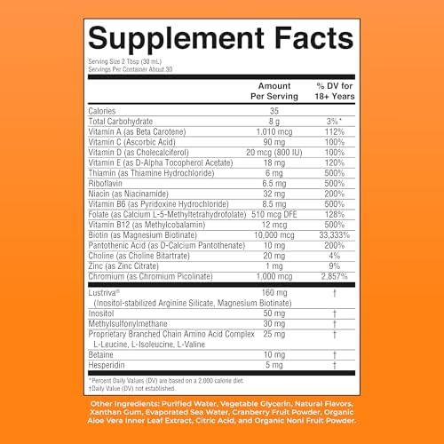 MARYRUTHS Liquid Multivitamin Hair Growth   Clinically Tested for Thicker Hair & Facial Wrinkles in Women   Biotin 10000mcg   Lustriva Hair Growth Supplement   Skin Care   Age 18    30 Fl Oz
