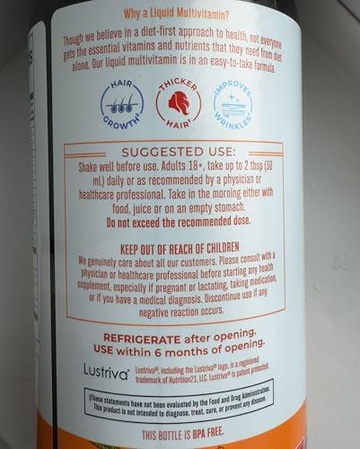MARYRUTHS Liquid Multivitamin Hair Growth   Clinically Tested for Thicker Hair & Facial Wrinkles in Women   Biotin 10000mcg   Lustriva Hair Growth Supplement   Skin Care   Age 18    30 Fl Oz