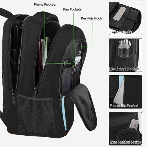 MATEIN Business Laptop Backpack  15 6 Inch Travel Laptop Bag Rucksack with USB Charging Port  Water Resistant Bag Daypack for Work College Computer Men Women Backpack  Black