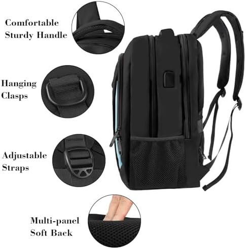 MATEIN Business Laptop Backpack  15 6 Inch Travel Laptop Bag Rucksack with USB Charging Port  Water Resistant Bag Daypack for Work College Computer Men Women Backpack  Black