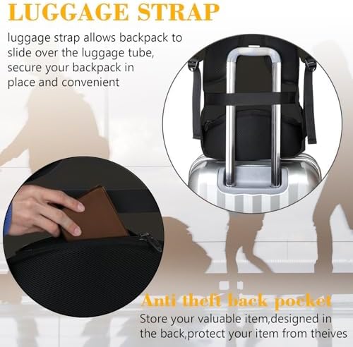 MATEIN Business Laptop Backpack  15 6 Inch Travel Laptop Bag Rucksack with USB Charging Port  Water Resistant Bag Daypack for Work College Computer Men Women Backpack  Black