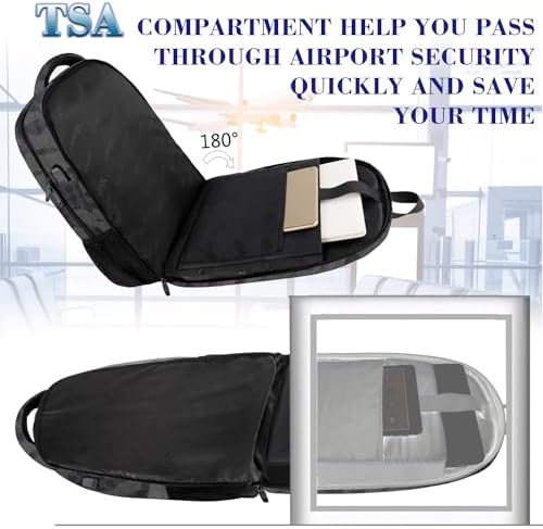 MATEIN Business Laptop Backpack  15 6 Inch Travel Laptop Bag Rucksack with USB Charging Port  Water Resistant Bag Daypack for Work College Computer Men Women Backpack  Black