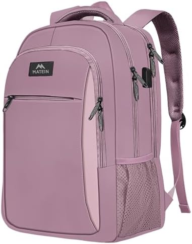 MATEIN Business Laptop Backpack  15 6 Inch Travel Laptop Bag Rucksack with USB Charging Port  Water Resistant Bag Daypack for Work College Computer Men Women Backpack  Black